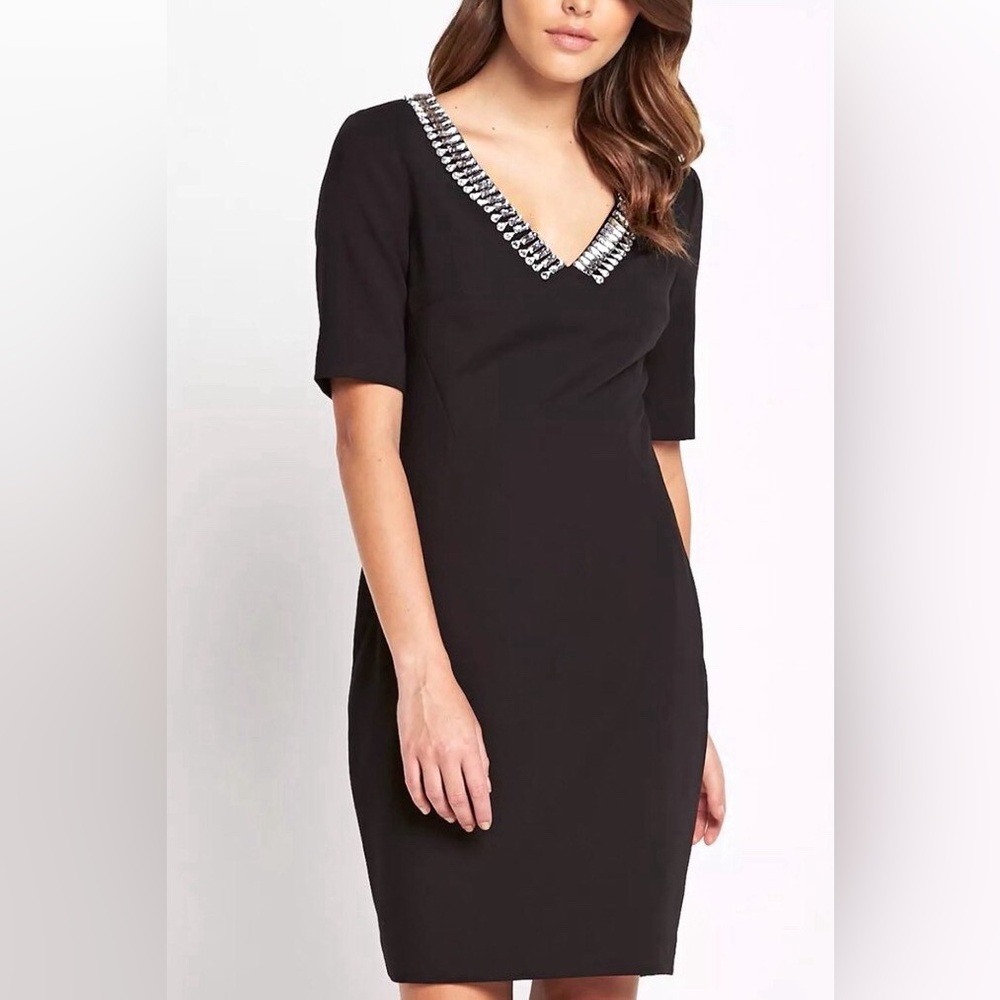 Ted Baker London Crystal Embellished Black Cocktail Dress-US 10/Uk 4-NWT $325